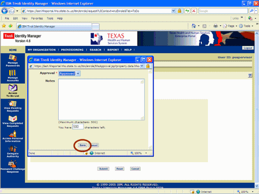 Screenshot of security groups window